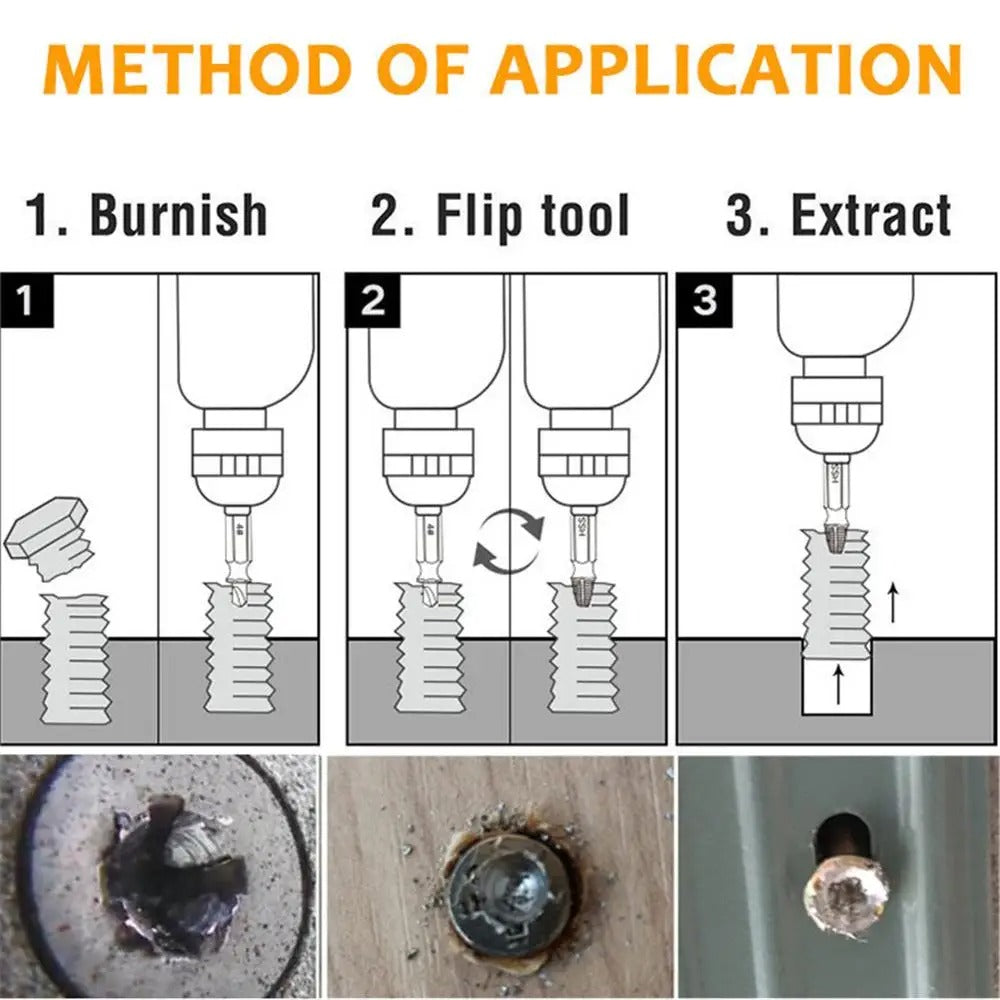 RollScrews ™ - Pack of 6 Professional Rolled Screw Extractors (Free Today)